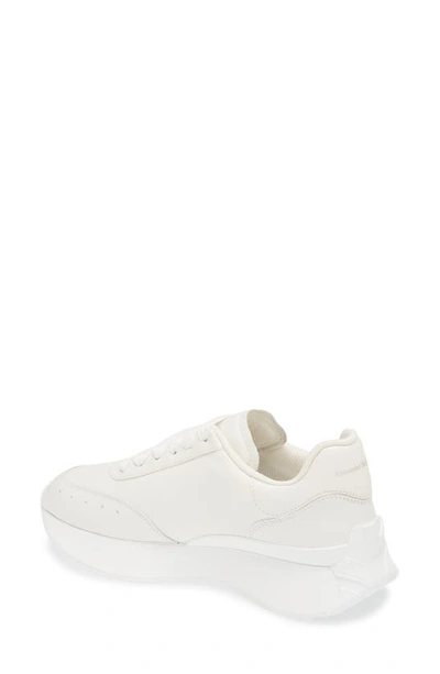 Shop Alexander Mcqueen Sprint Runner Seal Quilted Sneaker In White/ White