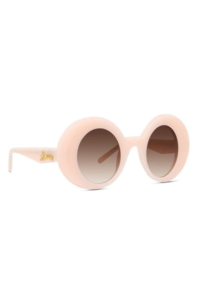 Shop Loewe 44mm Small Oval Sunglasses In Shiny Pink / Violet
