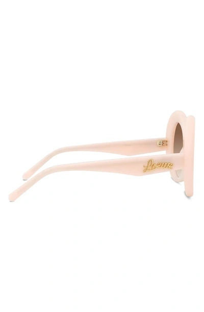 Shop Loewe 44mm Small Oval Sunglasses In Shiny Pink / Violet