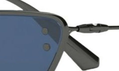 Shop Dior Miss B1u 63mm Oversize Cat Eye Sunglasses In Shiny Gunmetal / Blue