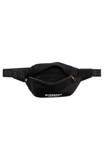 Shop Burberry Medium Sonny Logo Nylon Belt Bag In Black