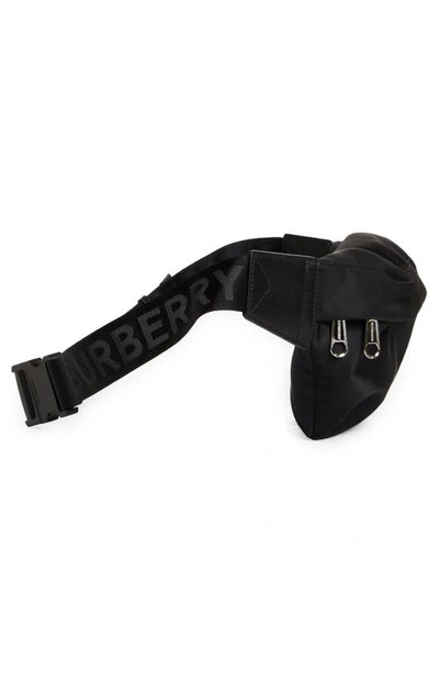 Shop Burberry Medium Sonny Logo Nylon Belt Bag In Black