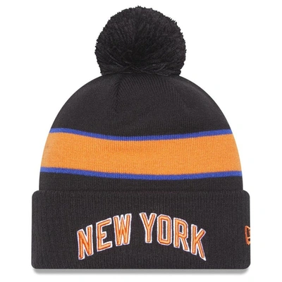 Shop New Era Gray New York Knicks 2022/23 City Edition Official Cuffed Pom Knit Hat