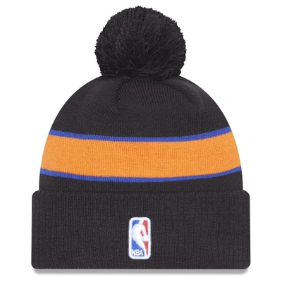Shop New Era Gray New York Knicks 2022/23 City Edition Official Cuffed Pom Knit Hat