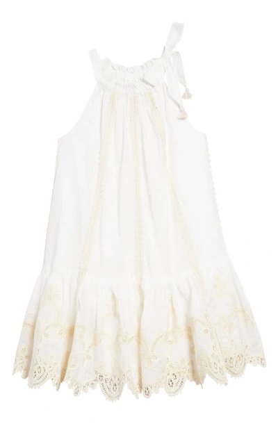 Shop Zimmermann Kids' Clover Embroidered Dress In Ivory