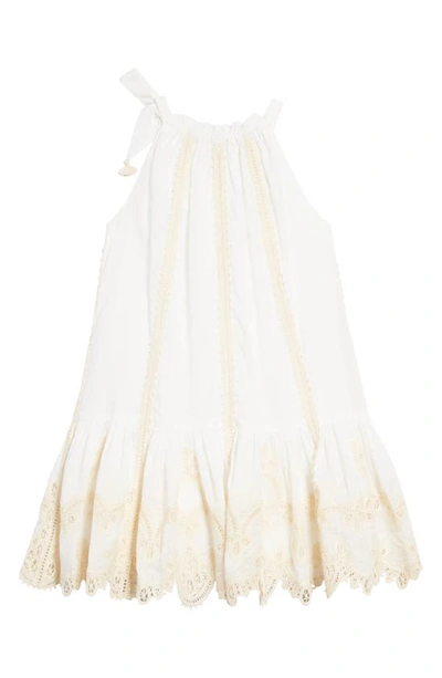 Shop Zimmermann Kids' Clover Embroidered Dress In Ivory