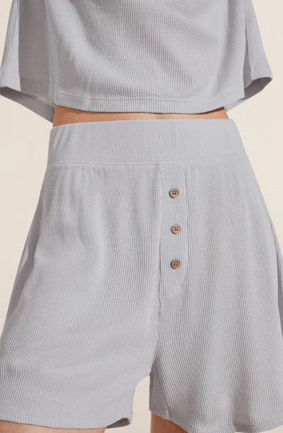 Eberjey Cozy Waffle Short Pajamas In Grey Stone