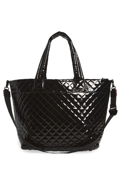 Shop Mz Wallace Deluxe Large Quilted Metro Tote In Black Lacquer