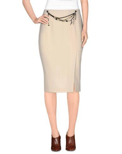 Shop Moschino Cheap & Chic 3/4 Length Skirts In Beige