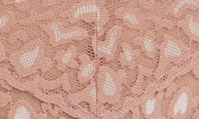 Shop Hanky Panky X-dye Leopard Print Lace Vikini In Desert Rose/ White