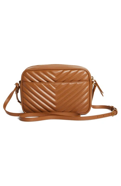 Shop Saint Laurent Lou Matelassé Leather Camera Bag In Cinnamon