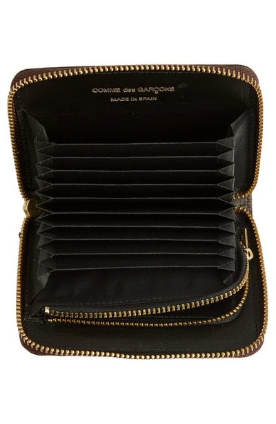 Comme Des Garçons Classic Leather Zip Accordion Wallet In Brown