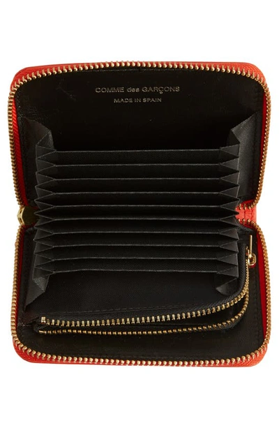 Shop Comme Des Garçons Classic Leather Zip Accordion Wallet In Orange