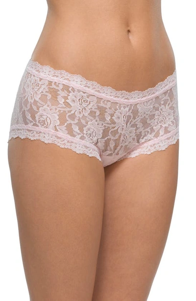 Shop Hanky Panky Signature Lace Boyshorts In Bliss Pink