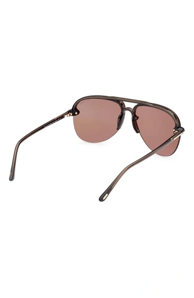 Shop Tom Ford Terry 62mm Oversize Aviator Sunglasses In Mastic / Brown
