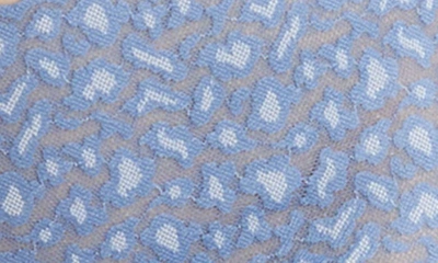 Shop Hanky Panky X-dye Leopard Print Retro Lace Vikini In Stonewash Blue/ Serenity Blue