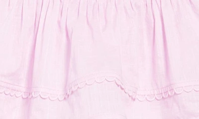 Shop Zimmermann Kids' Clover Tie Shoulder Shirred Tiered Cotton Dress In Lilac