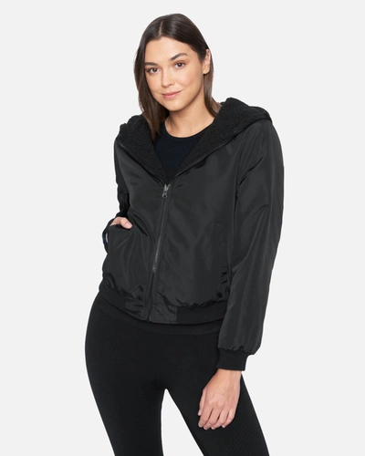 Shop Louise Paris Women's Reversible Bomber Wetsuit Jacket In Black