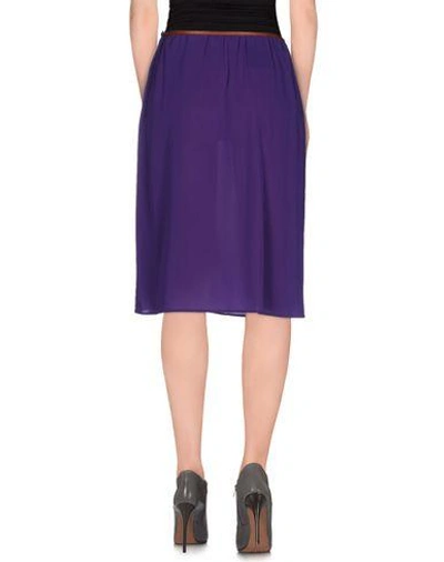 Shop Prada Knee Length Skirt In Dark Purple