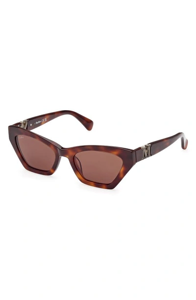 Shop Max Mara 52mm Cat Eye Sunglasses In Dark Havana / Brown
