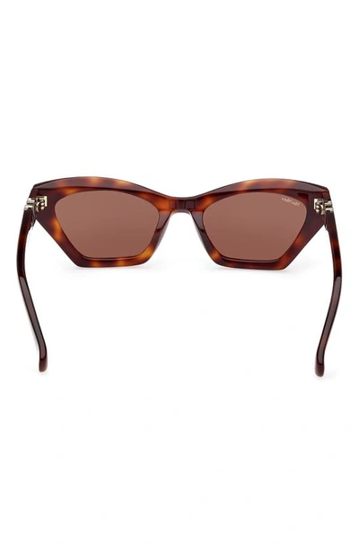 Shop Max Mara 52mm Cat Eye Sunglasses In Dark Havana / Brown