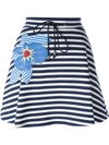 JIL SANDER Flower Appliqué Striped Skirt,JDG104SJG086