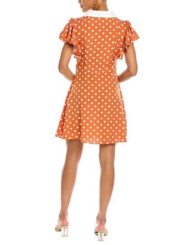 Shop Aiden Polka Dot Mini Dress In Orange