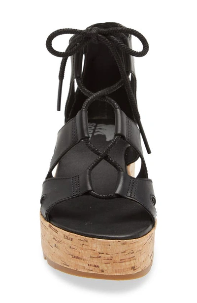 Sorel Cameron Platform Gladiator Sandal In Black Gum 2