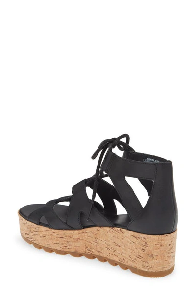 Sorel Cameron Platform Gladiator Sandal In Black Gum 2