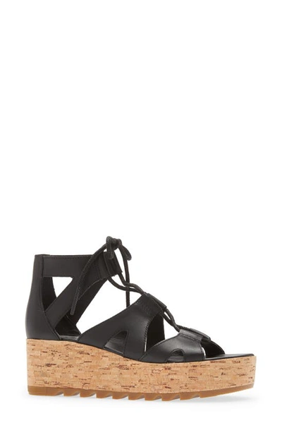 Sorel Cameron Platform Gladiator Sandal In Black Gum 2