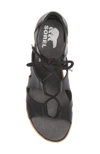 Shop Sorel Cameron Platform Gladiator Sandal In Black Gum 2