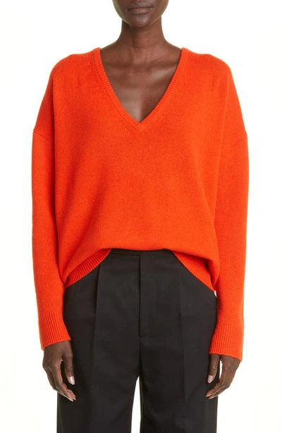 Shop Co V-neck Cashmere Sweater In 622 Punch