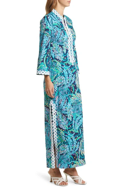 Shop Lilly Pulitzer Shealyn Floral Long Sleeve Dress In Low Tide N