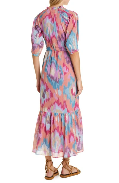 Shop Banjanan Betty Ikat Pattern Dress In Amber Multi