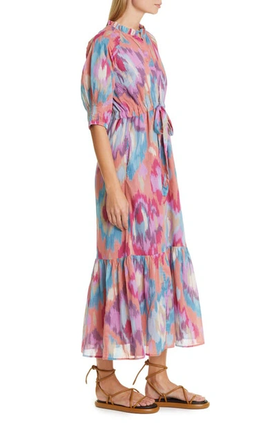 Shop Banjanan Betty Ikat Pattern Dress In Amber Multi