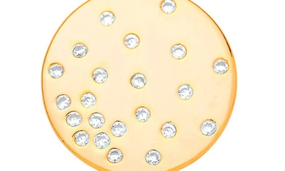 Shop Estella Bartlett Crystal Studded Disc Pendant Necklace In Gold