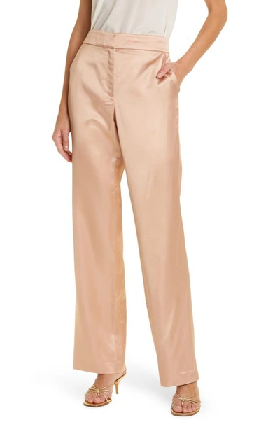 Shop A.l.c Ford Straight Leg Satin Pants In Sirocco