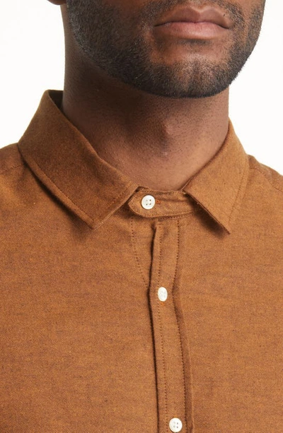 Shop Oliver Spencer Clerkenwell Organic Cotton Flannel Button-up Shirt In Rust
