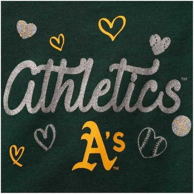 Shop Outerstuff Girls Newborn & Infant Green Oakland Athletics 3-piece Home Plate Bodysuit Bib & Booties Set
