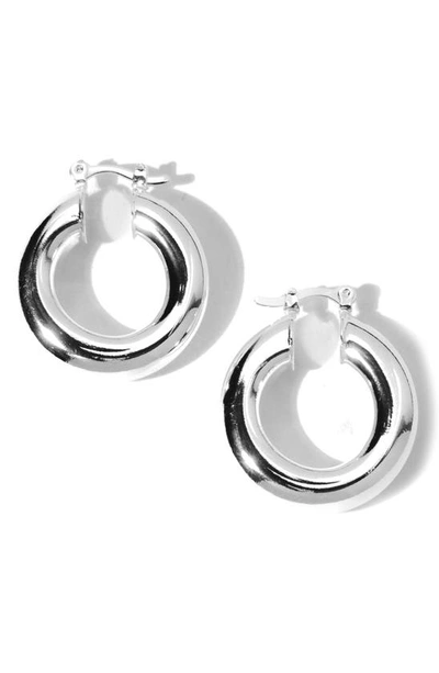 Shop Child Of Wild Aubree Small Hoop Earrings In Silver