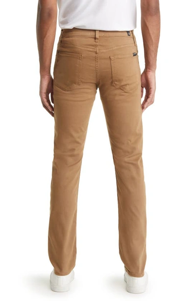 7 For All Mankind Slimmy Slim Fit Clean Pocket Performance Jeans In Dark Khaki