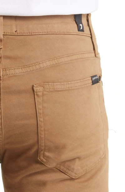 7 For All Mankind Slimmy Slim Fit Clean Pocket Performance Jeans In Dark Khaki