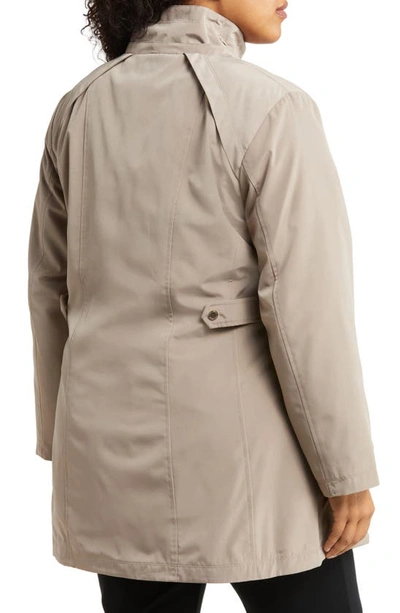 Gallery Water Resistant Rain Jacket In Taupe