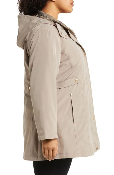 Gallery Water Resistant Rain Jacket In Taupe