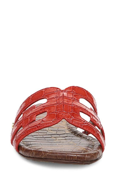 Shop Sam Edelman Bay Cutout Slide Sandal In Terracotta Red