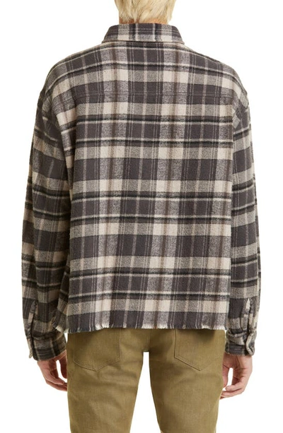 Shop John Elliott Hemi Oversize Check Cotton Flannel Button-up Shirt In Lagoon Check