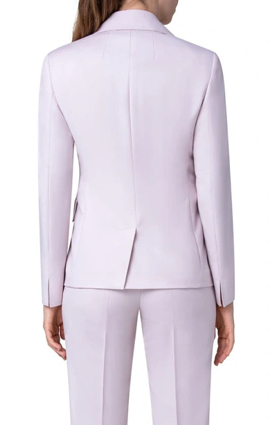 Shop Akris Miles One-button Wool Gabardine Blazer In Lily