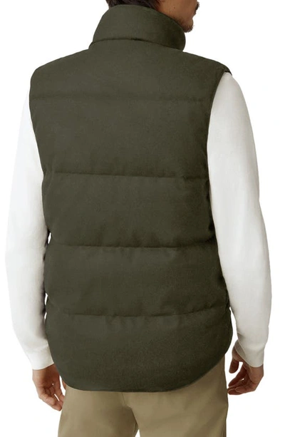 Shop Canada Goose Garson Recycled Wool Blend Down Vest In Military Green Melange