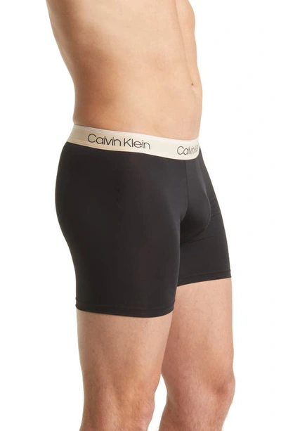 Shop Calvin Klein 3-pack Low Rise Microfiber Stretch Boxer Briefs In Black/ Olive