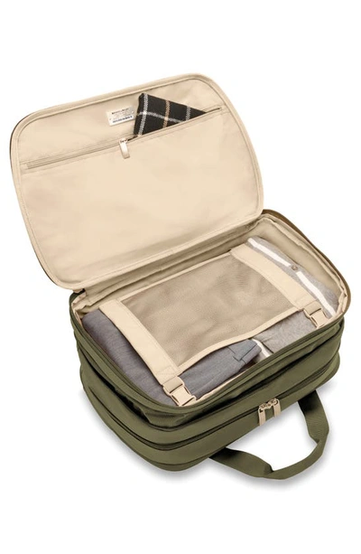 Shop Briggs & Riley Baseline 17-inch Expandable Cabin Bag In Olive